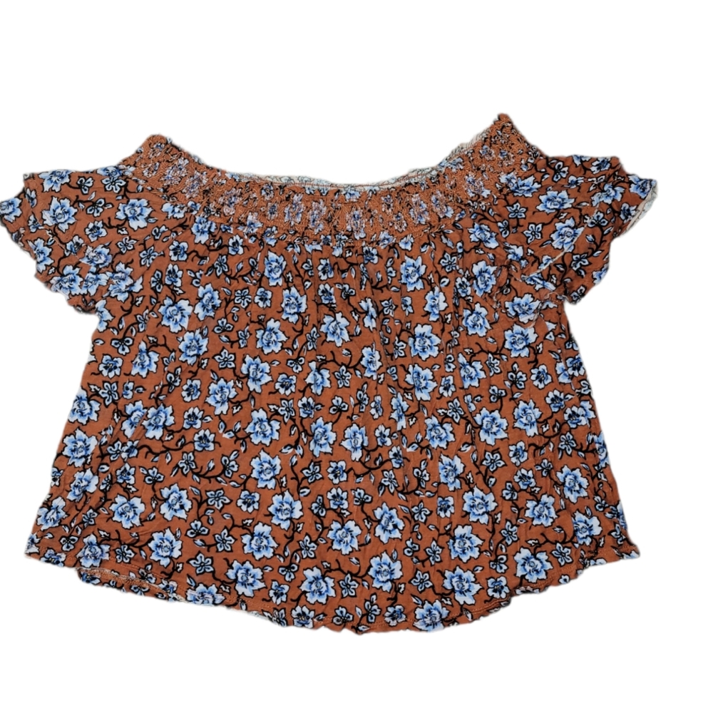 American Rag Cold Shoulder Crop Swing Top sz M
